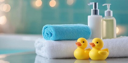 Βρεφικές Πετσέτες Σετ | Γαρύφαλλο - Λευκά Είδη